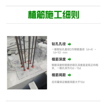 植筋膠加固：鉆孔孔徑、植筋深度和植筋間距的把握